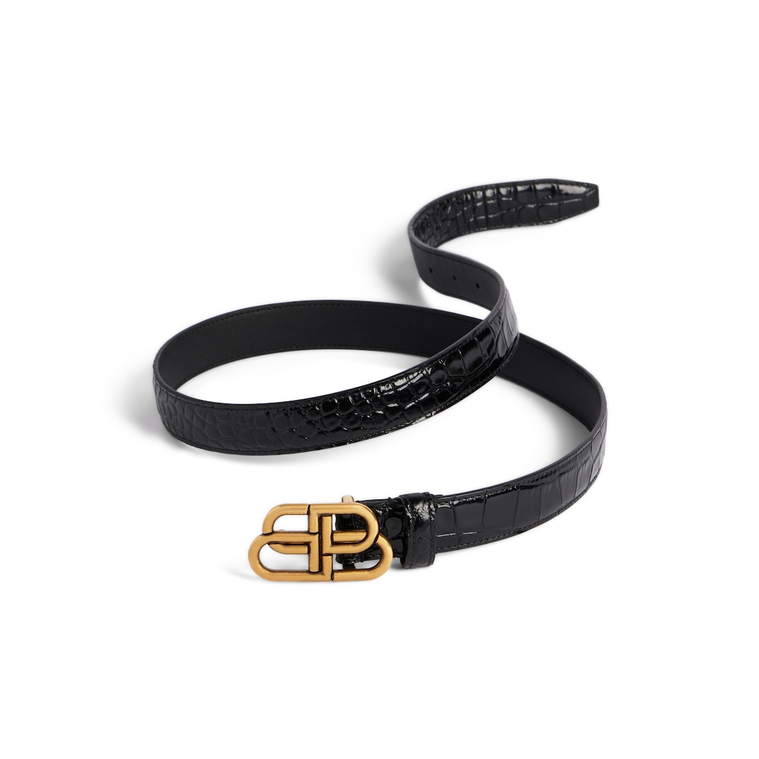 Women’s Bb Thin Belt in Black - Image 1